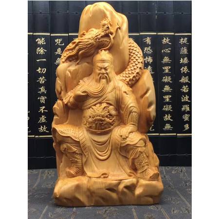 新品正宗太行崖柏精雕坐关公摆件书房汽车随行家居工艺品送礼收藏